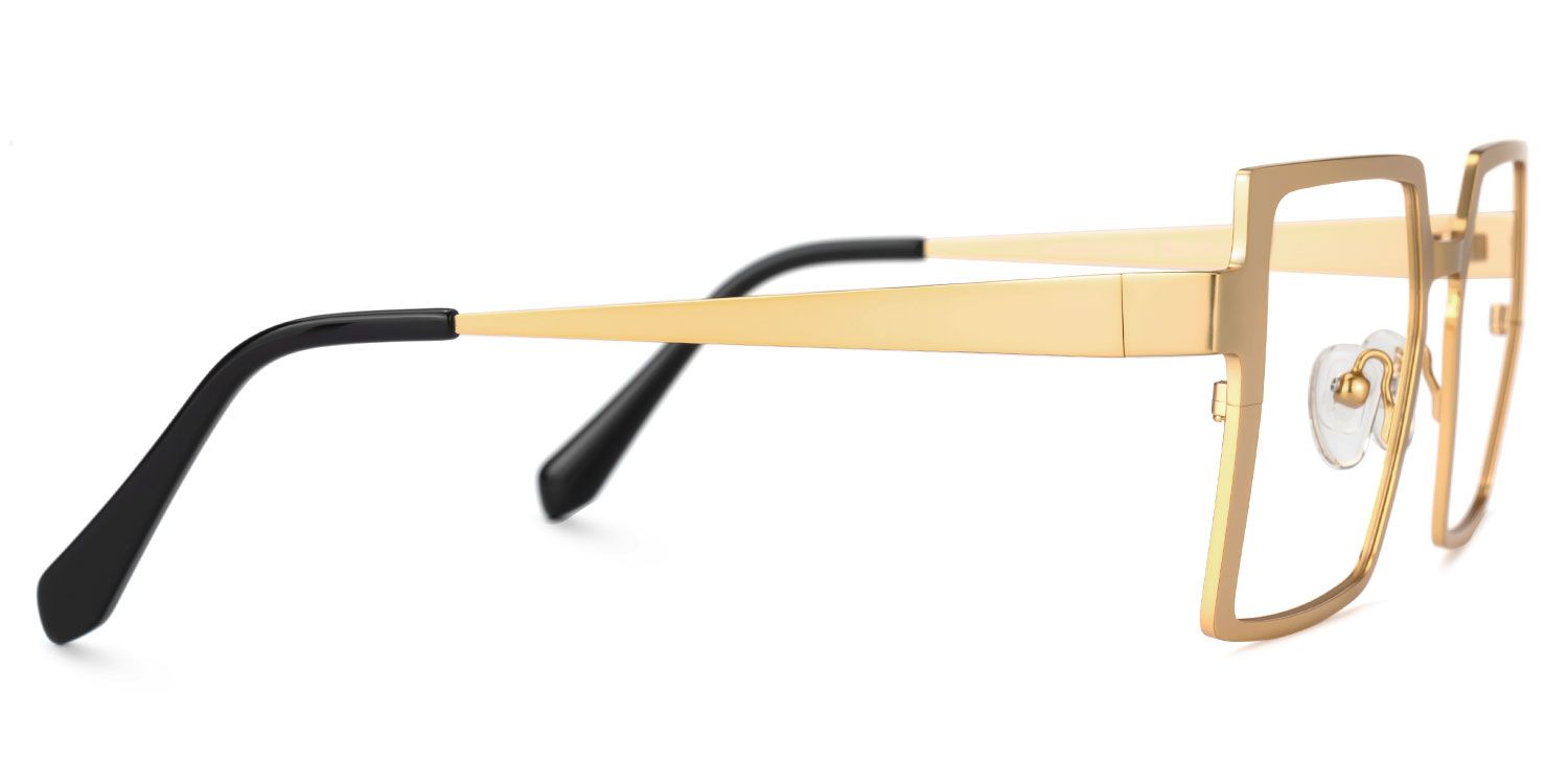 Elowen - Rectangle Gold Eyeglasses | Vooglam 4