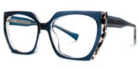 Edge - Geometric Blue Eyeglasses | Vooglam Front View