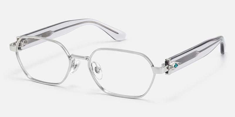 Orion - Geometric Silver Eyeglasses