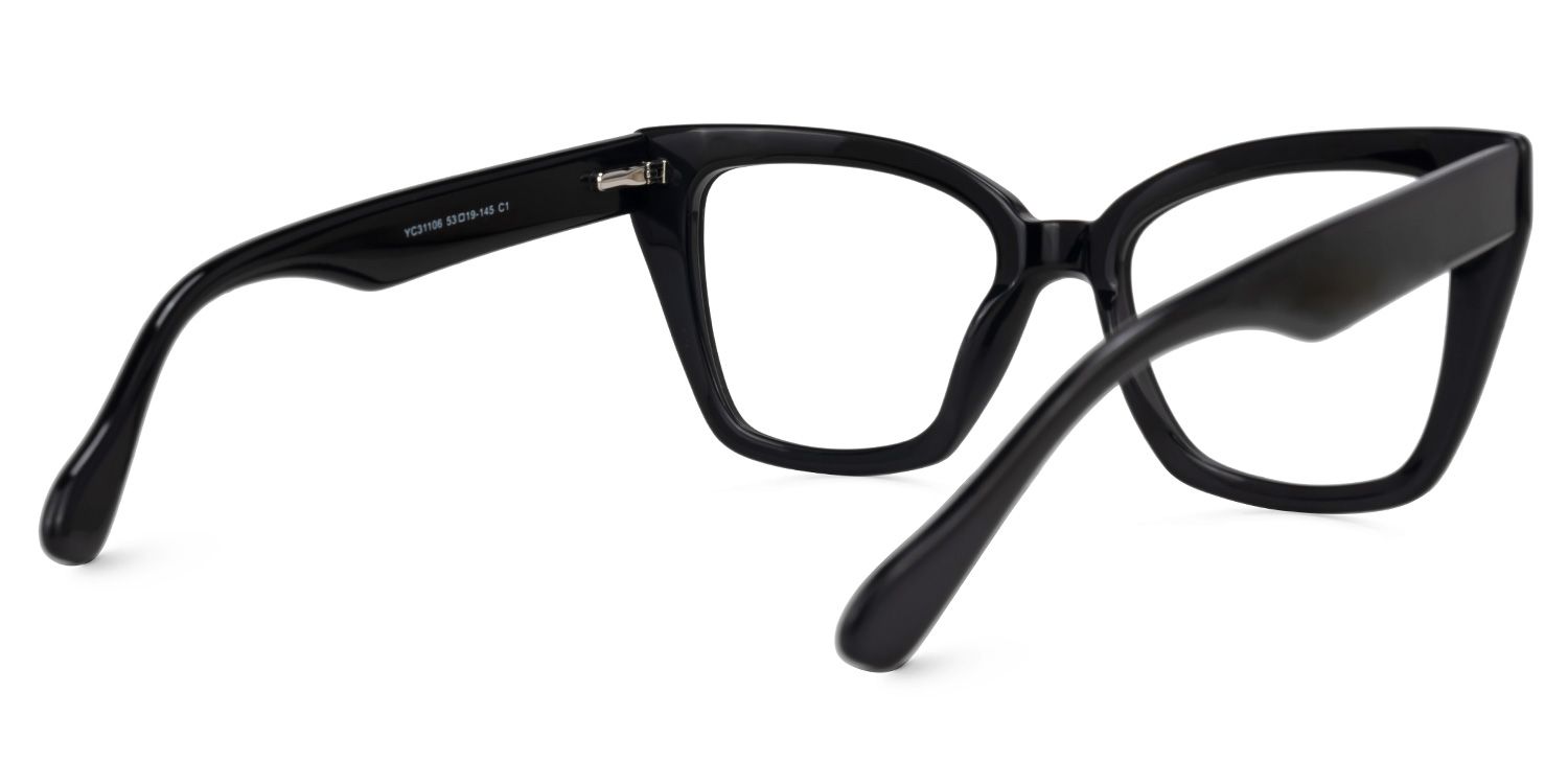 Efrem - Cat Eye Black Eyeglasses | Vooglam Side View