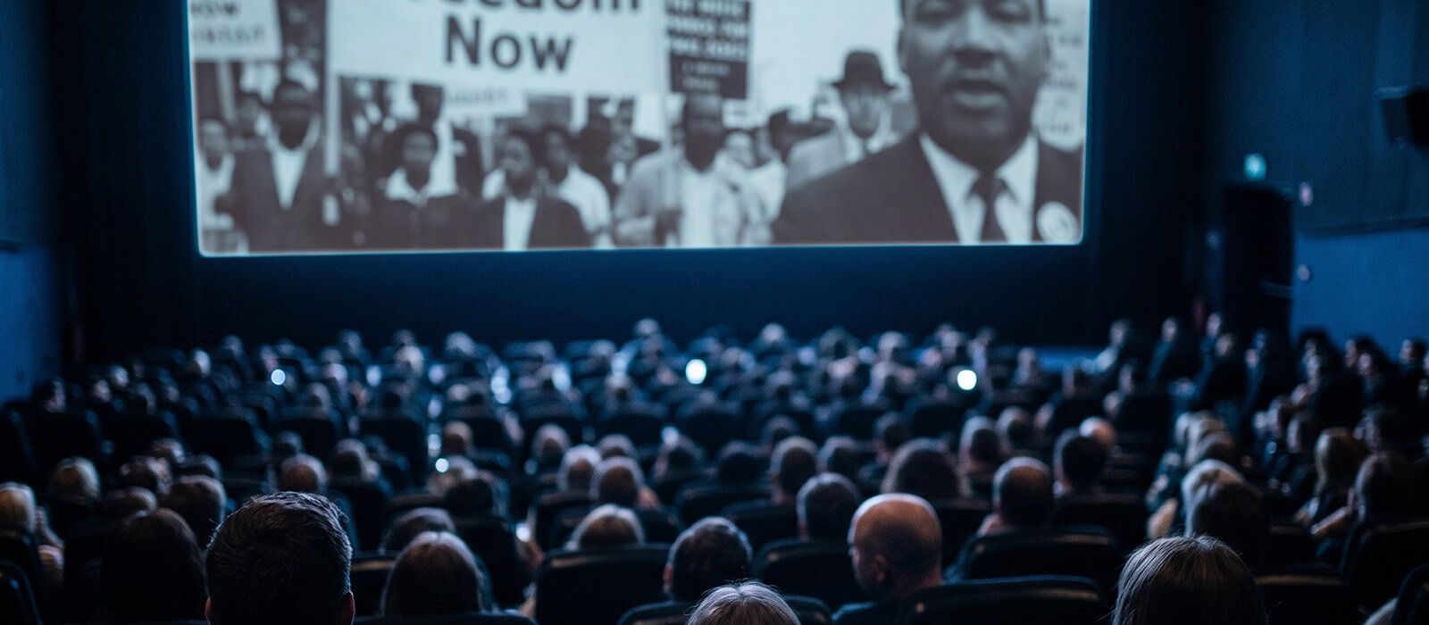 lots of people watching black history month documents