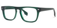 Eliseo - Rectangle Green Eyeglasses | Vooglam Front View