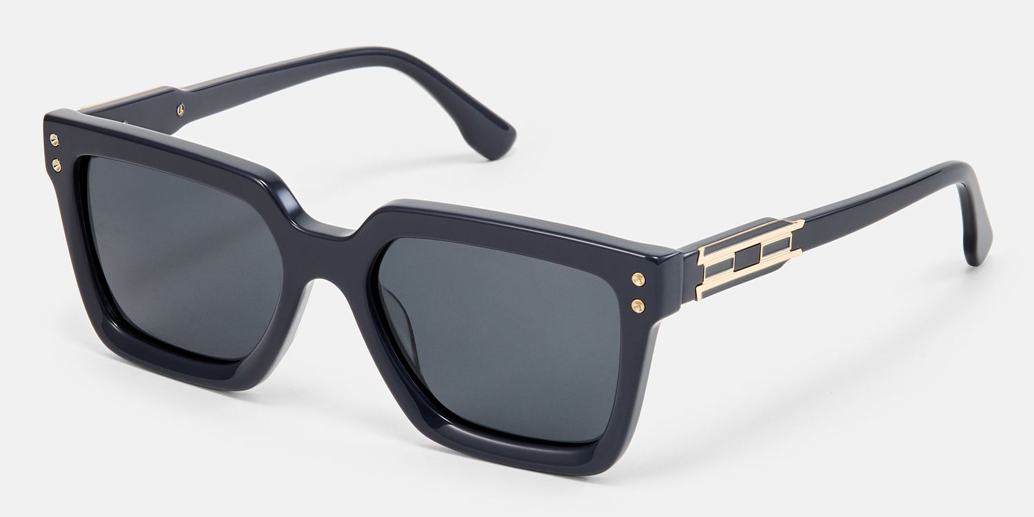 Cavalier - Rectangle Grey Sunglasses | Vooglam Front View