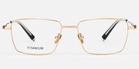 Mono - Rectangle Gold Eyeglasses | Vooglam Angle View