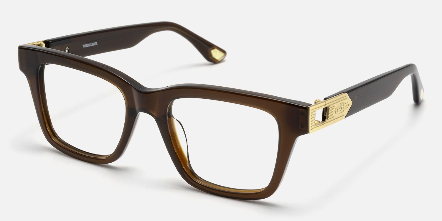Legacy - Rectangle Brown Eyeglasses | Vooglam Front View