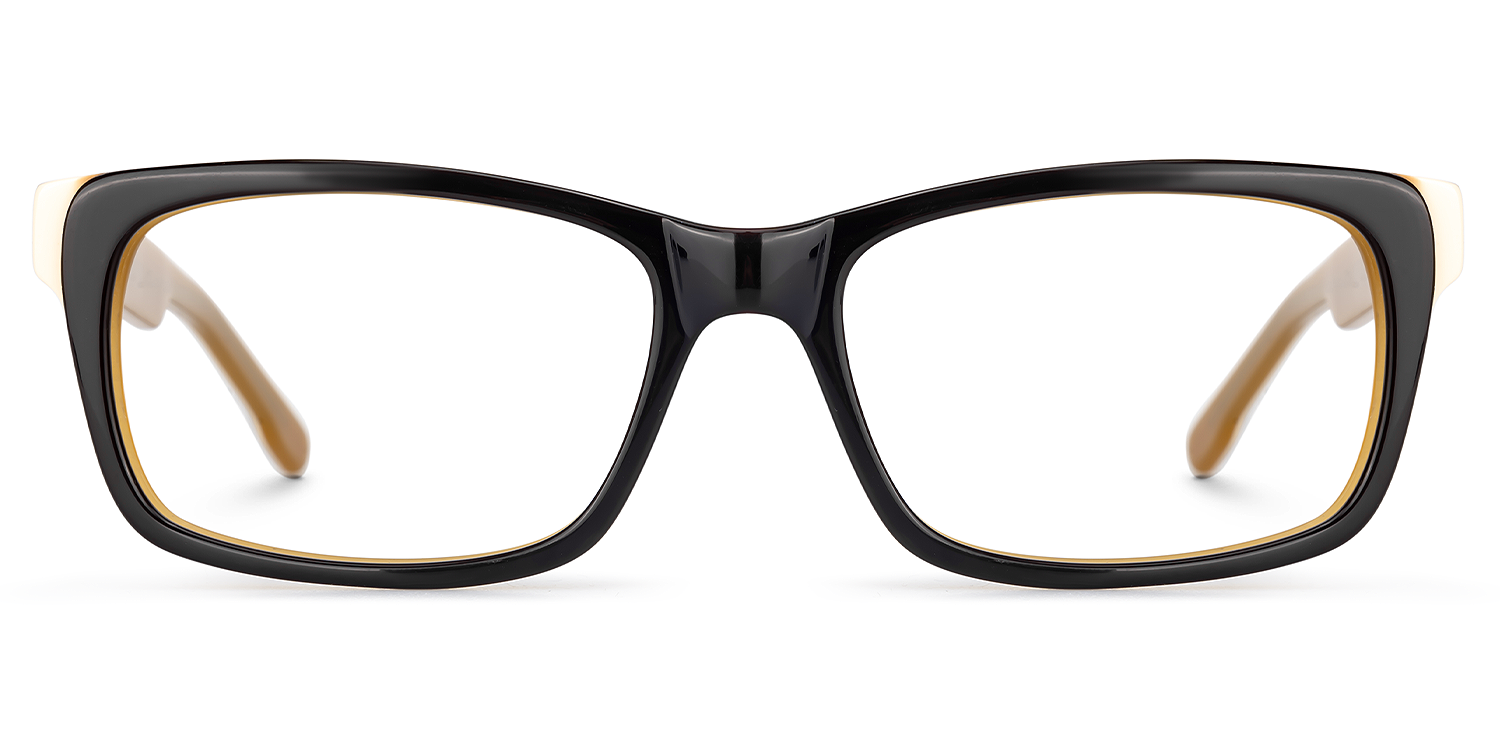 Eliava - Rectangle Black Eyeglasses | Vooglam Angle View
