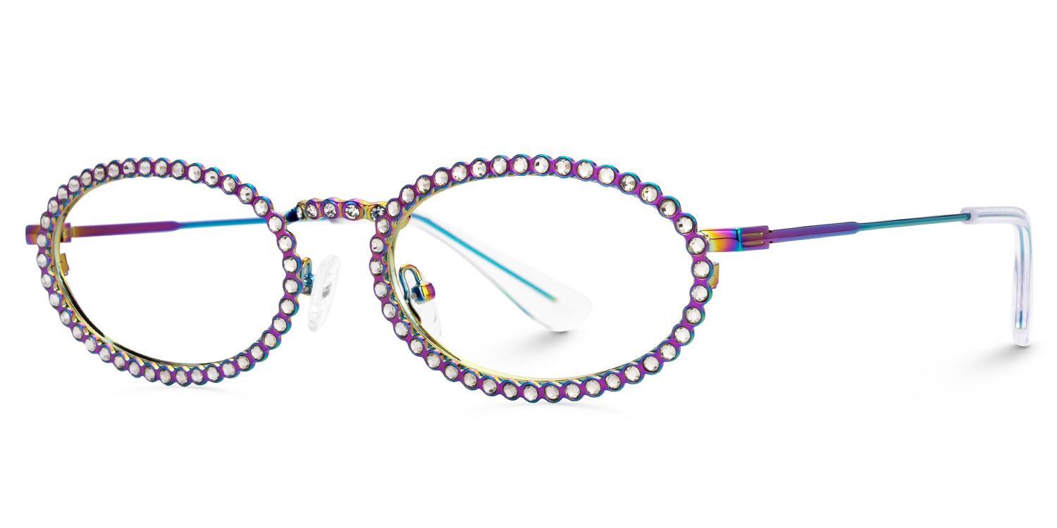 Fergie - Oval Multicolor Eyeglasses | Vooglam Front View