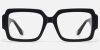 Axis - Oversized Black Art Deco Glasses | Vooglam Angle View