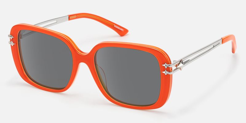 Nova - Bright Orange Gray Tint Y2K Star Shades by Vooglam