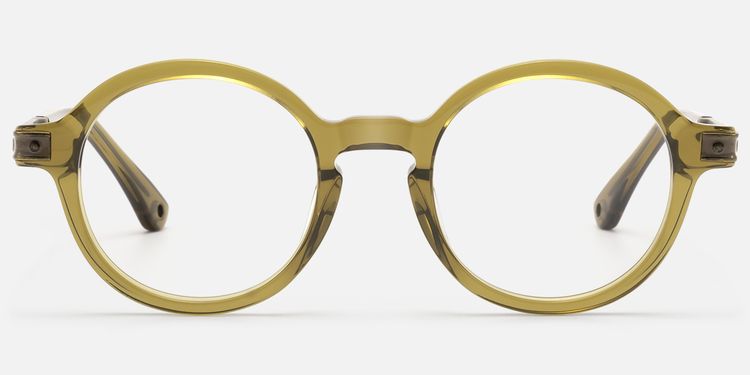 Lennon - Antique Bronze Olive Green Round Frame | Vooglam
