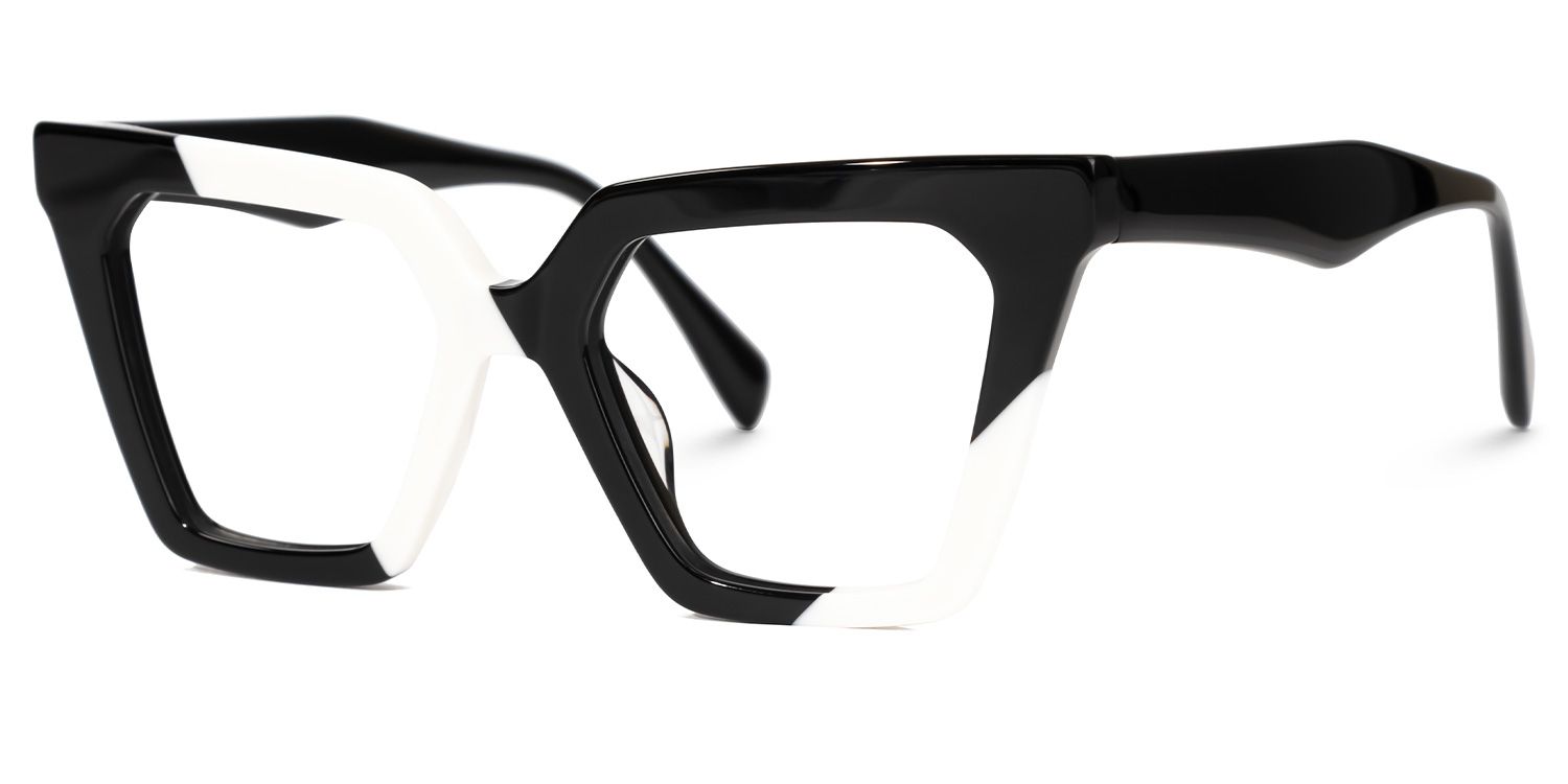 Caimbrie - Cat Eye Black/White Eyeglasses | Vooglam Front View