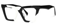 Caimbrie - Cat Eye Black/White Eyeglasses | Vooglam Front View