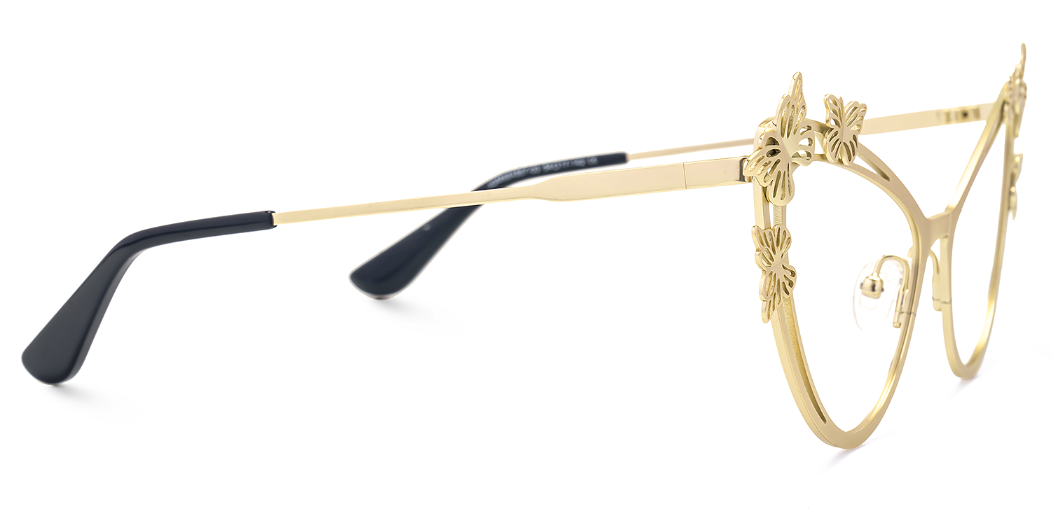 Elkan - Cat Eye Gold Eyeglasses | Vooglam 4