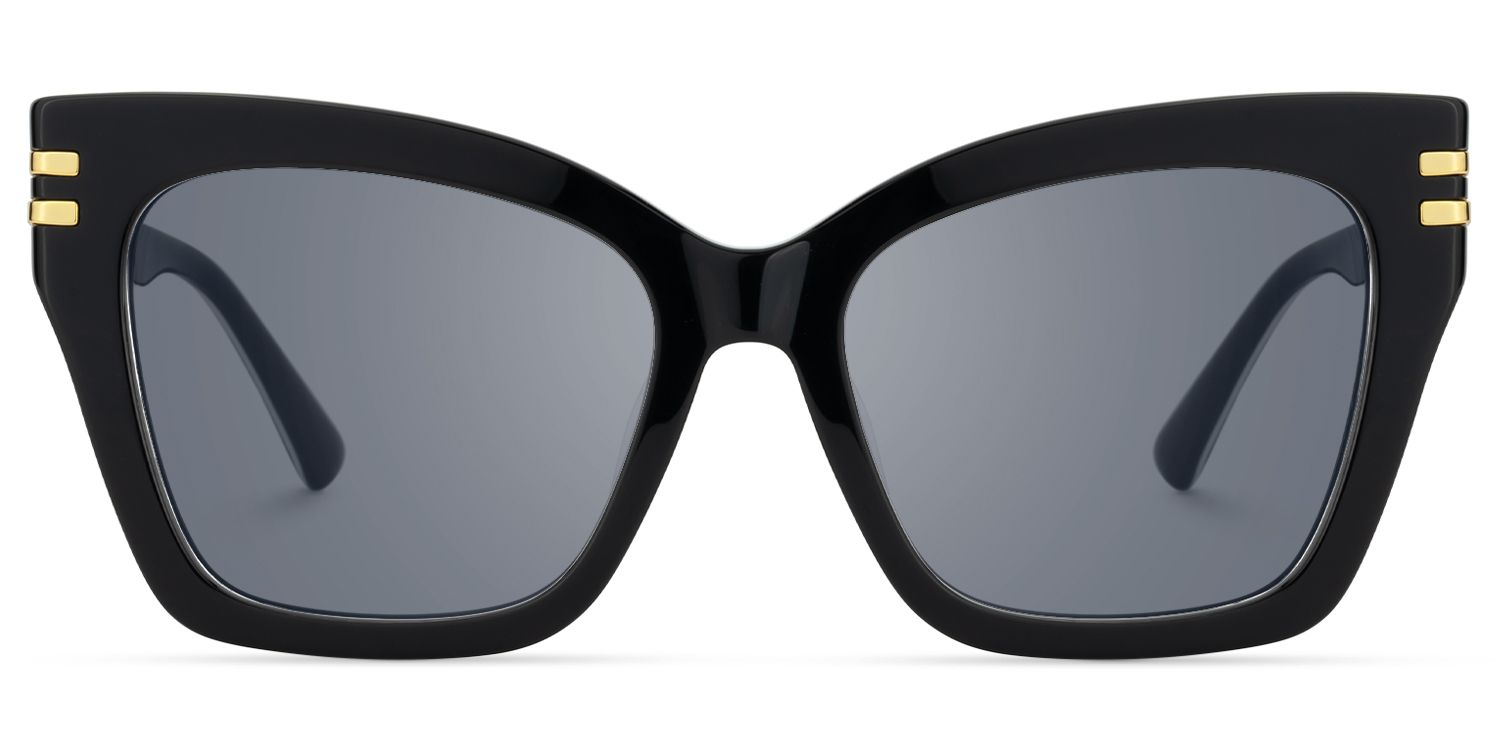 Tabitha - Butterfly Black Sunglasses | Vooglam Angle View