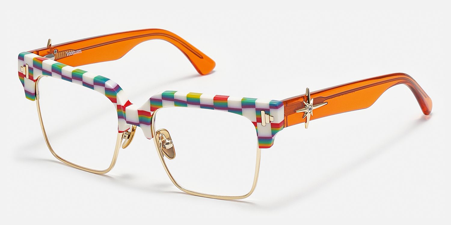 Nathifa - Browline Multicolor Eyeglasses | Vooglam Front View