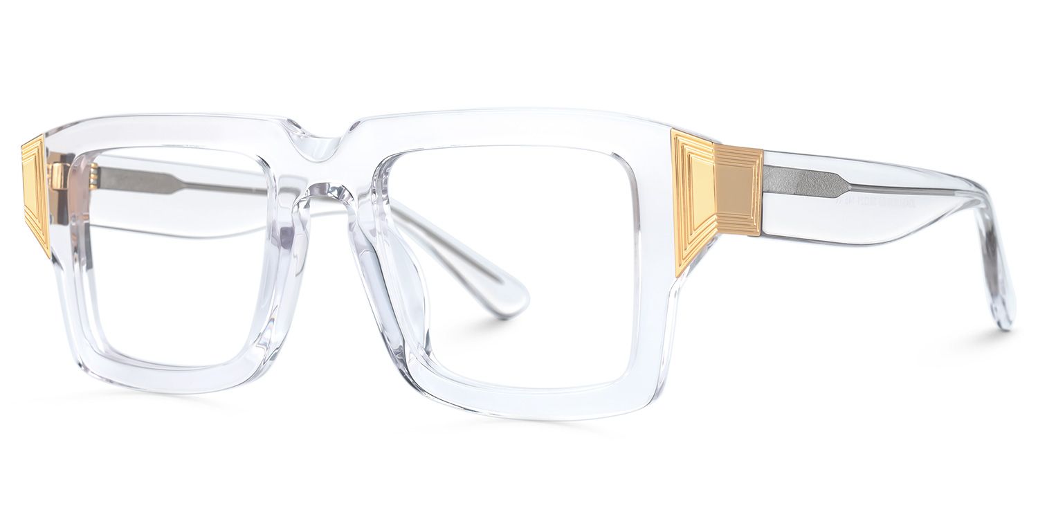 Emanita - Rectangle Crystal Eyeglasses | Vooglam Front View