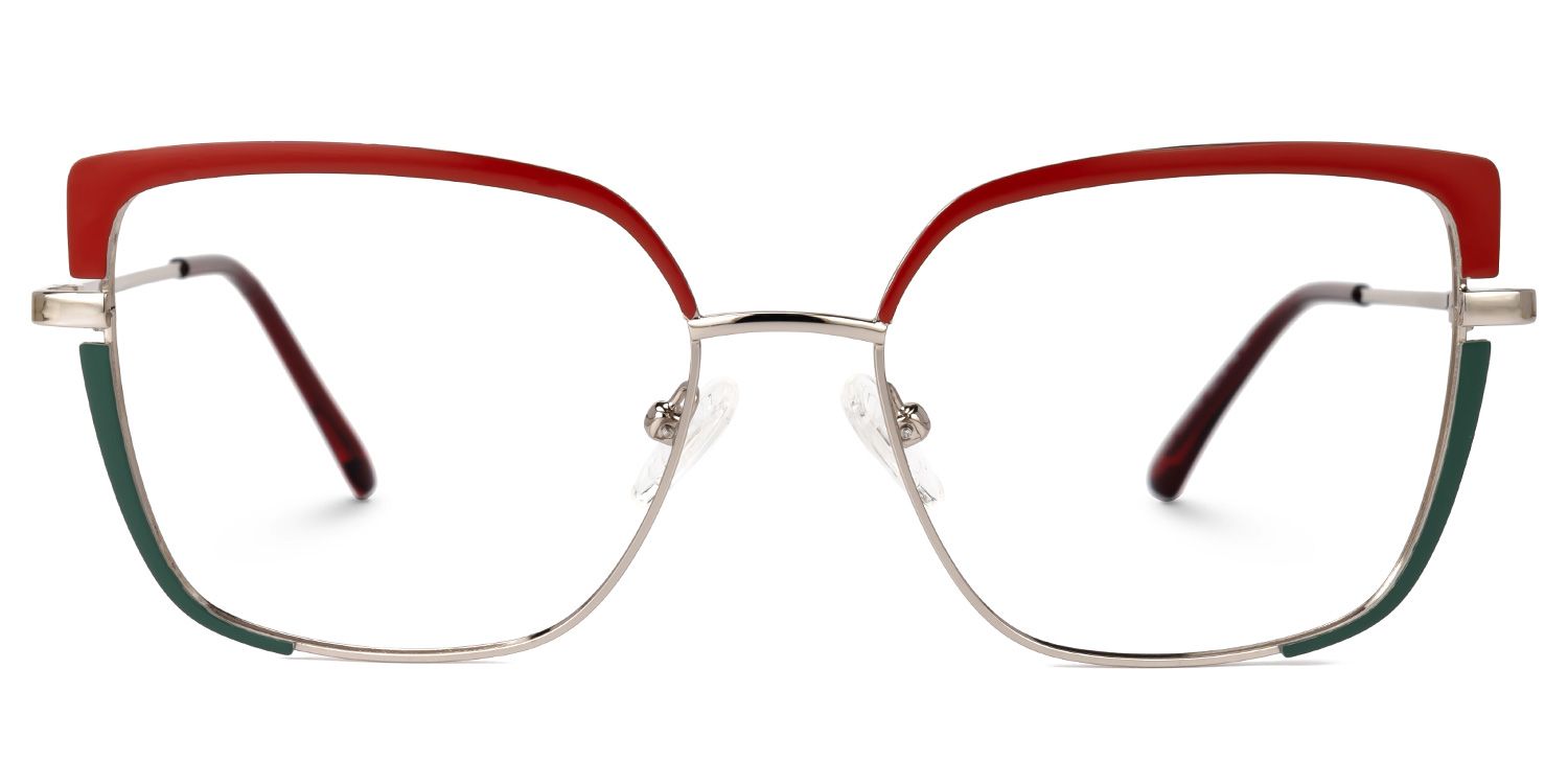 Deandre - Square Black/Red Eyeglasses | Vooglam Angle View