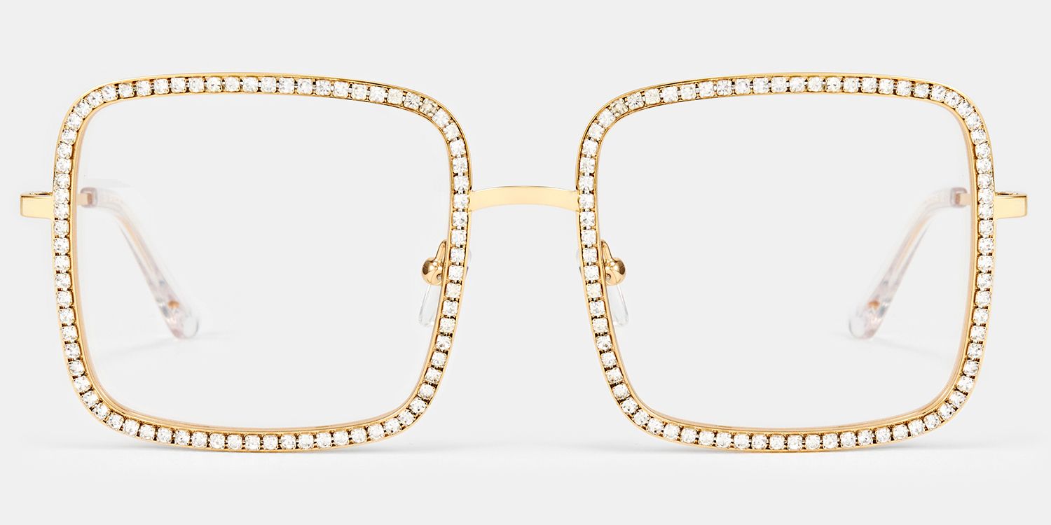 Kafele - Square Gold Eyeglasses | Vooglam Angle View