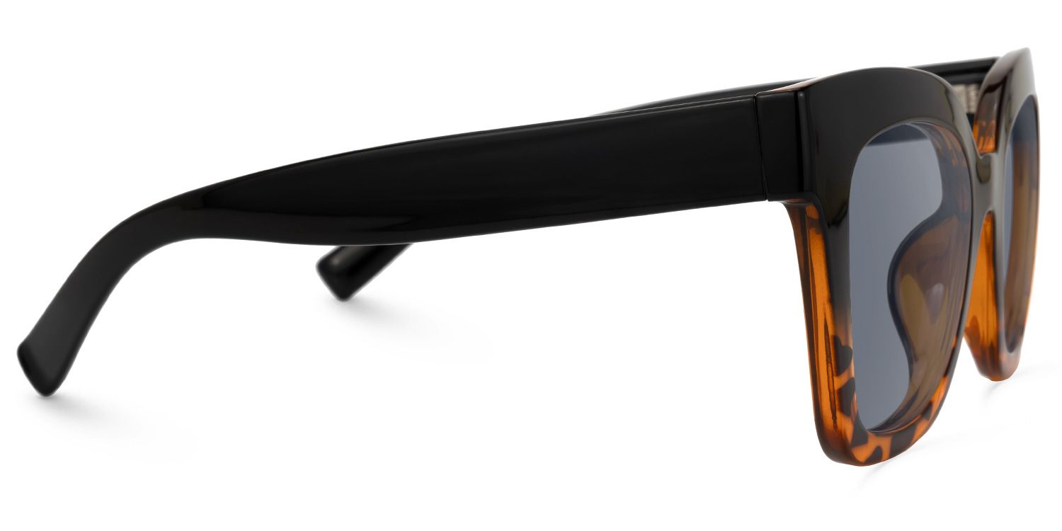 Naila - Square Black/Tortoise Sunglasses by Vooglam - Product View 4