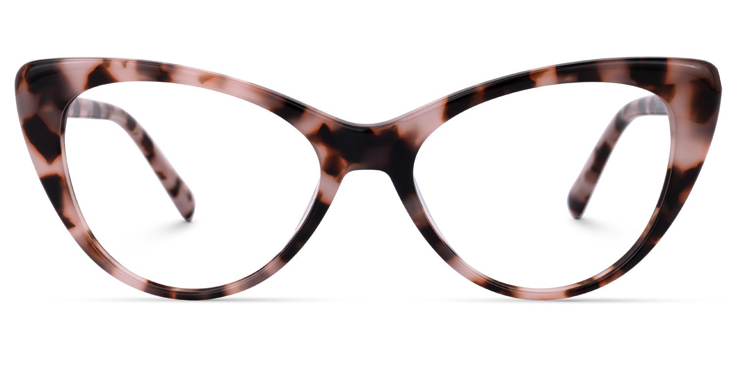 Eleanore - Cat Eye Pink/Tortoise Eyeglasses | Vooglam Angle View