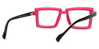 Joselyn - Cyberpunk Rectangle Black/Pink Frame Glasses | Vooglam Side View