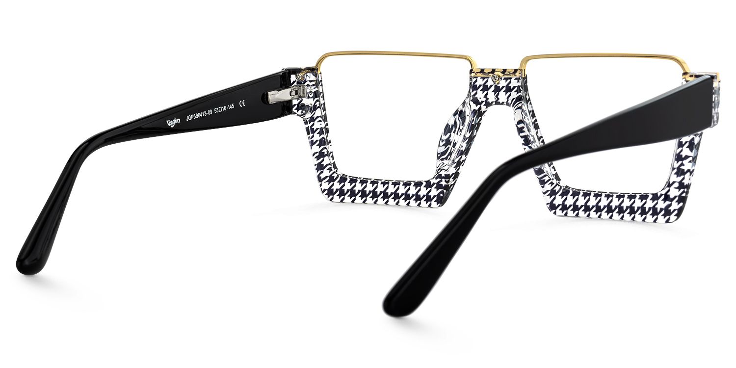 Dardhan - Rectangle Pattern Eyeglasses | Vooglam Side View
