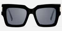 Vaeda - Square Black Sunglasses | Vooglam Angle View