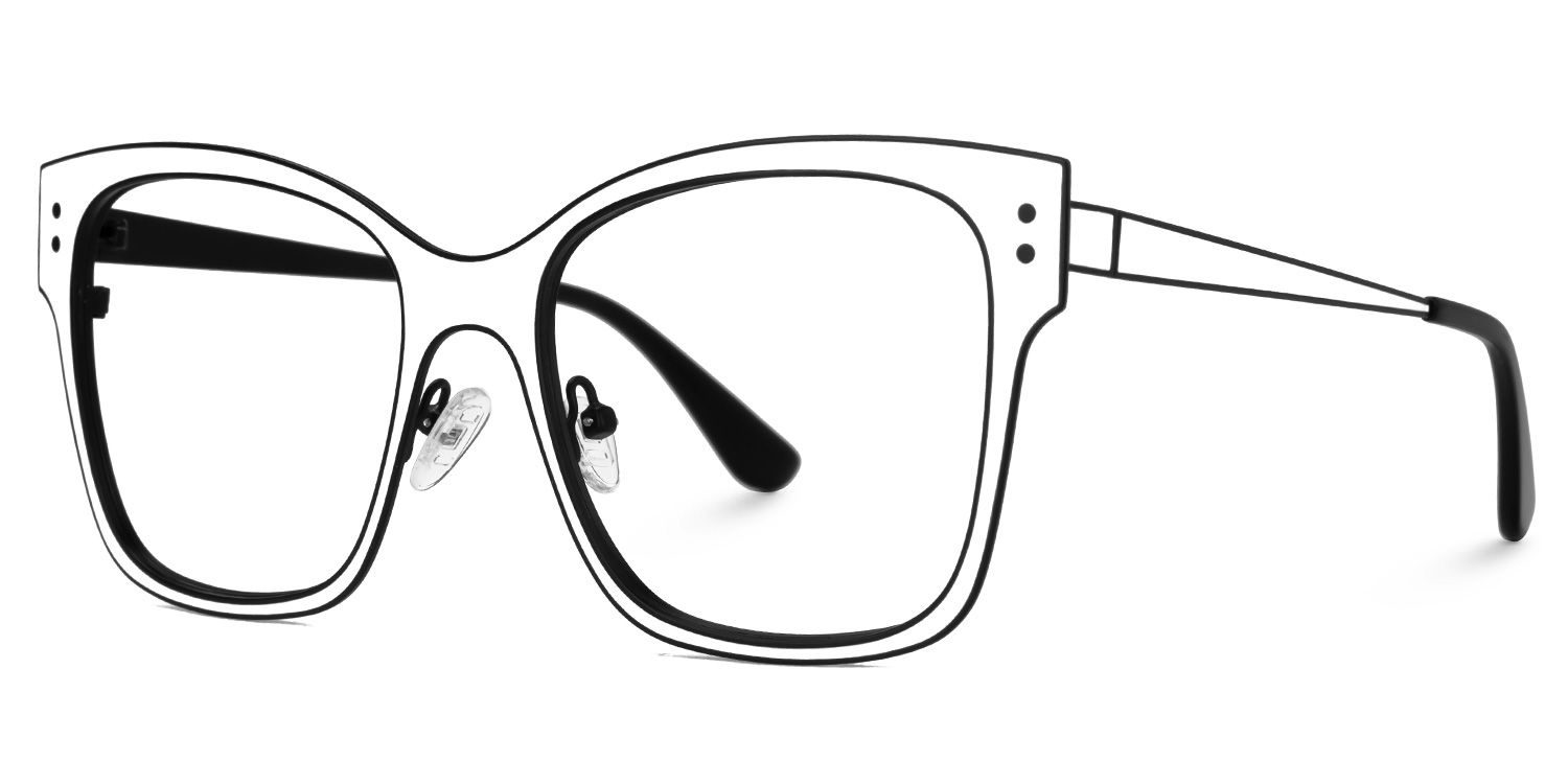 Emerson - Square White Eyeglasses | Vooglam Front View
