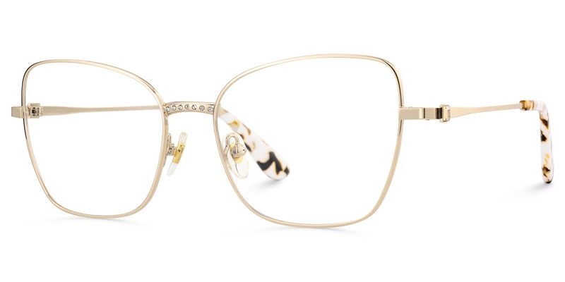 Meadow - Square Gold Eyeglasses | Vooglam