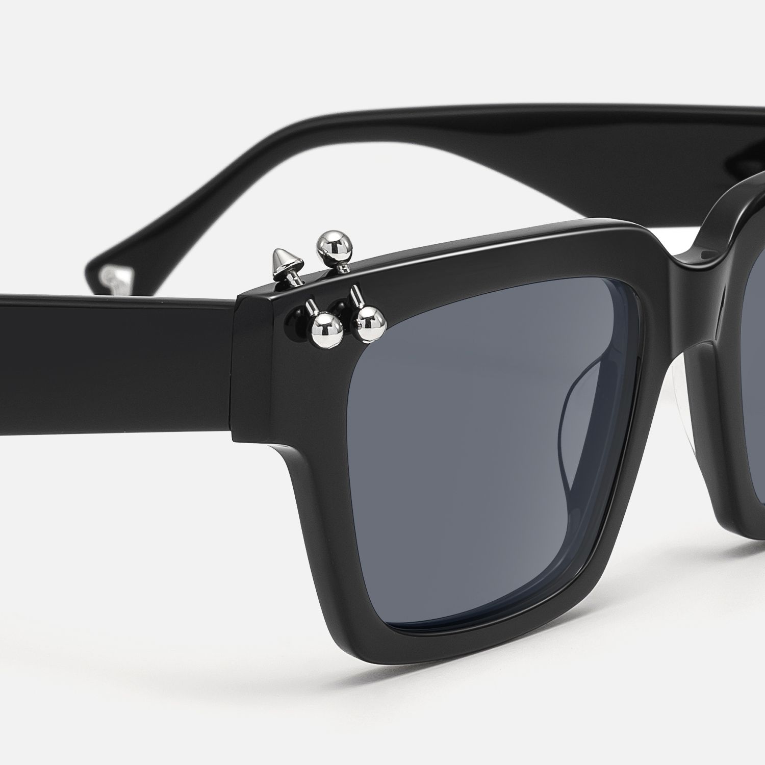 thick sleek square black pierce acetate sunglasses