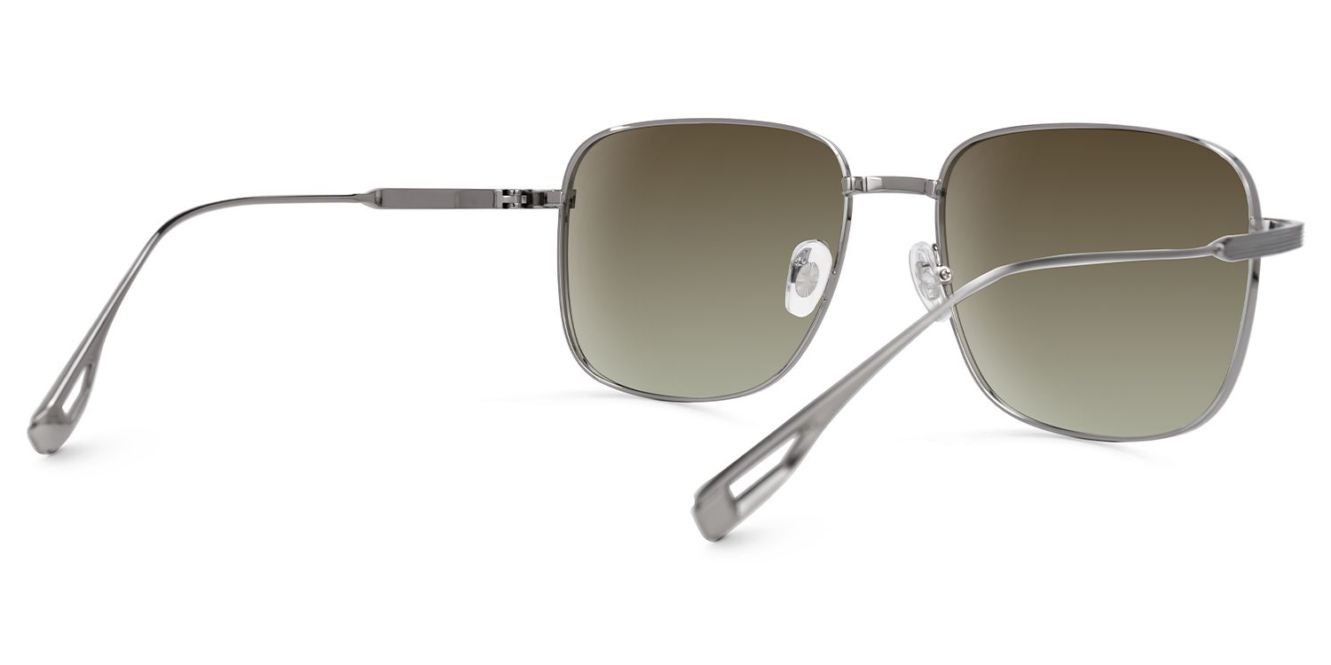 Egas - Square Champagne Prescription Sunglasses by Vooglam - Side View