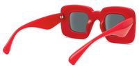 Jacinthe - Square Red Prescription Sunglasses | Vooglam Side View