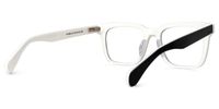 Derora - Rectangle Black/White Eyeglasses | Vooglam Side View