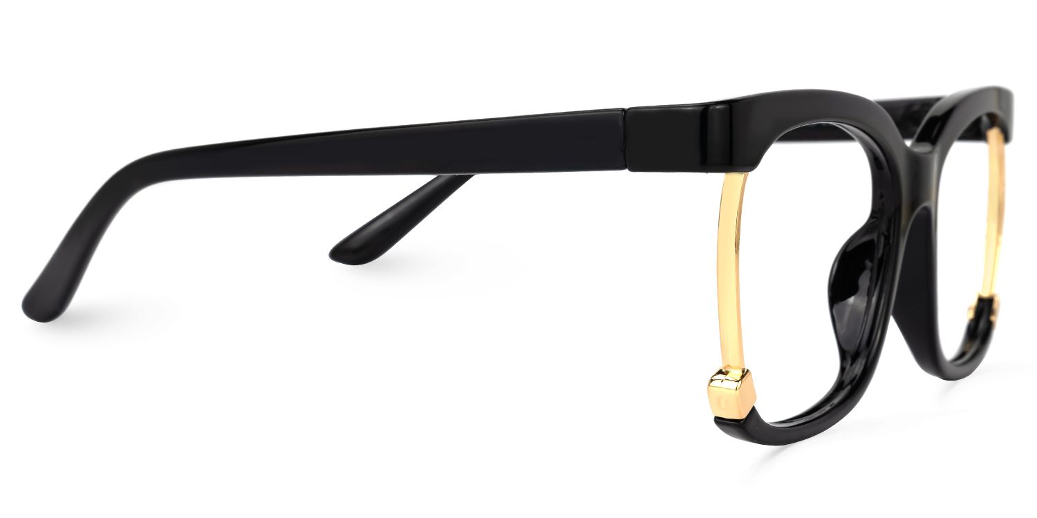 Adjoa - Rectangle Black Eyeglasses | Vooglam 4