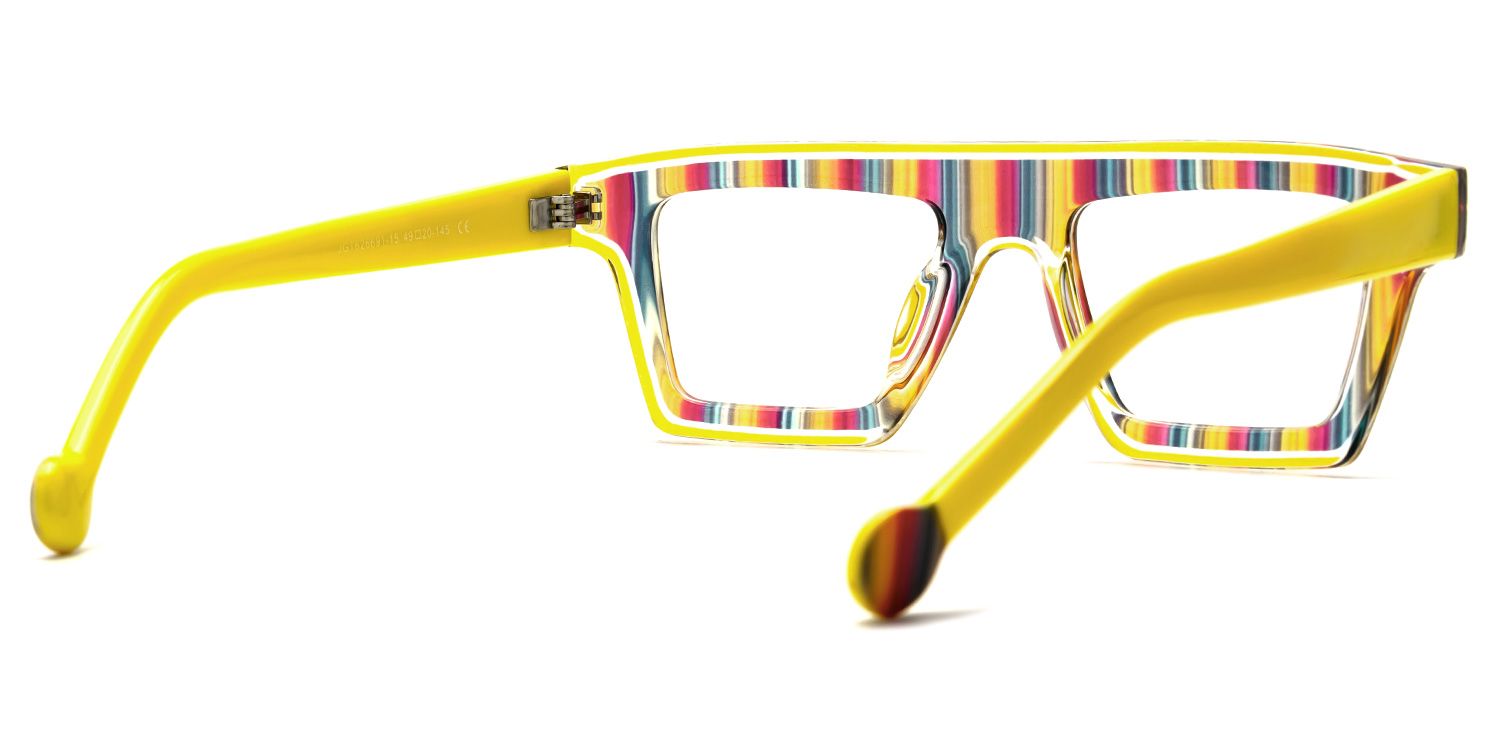 Treva - Rectangle Multicolor Eyeglasses by Vooglam - Side View