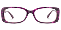 Elida - Rectangle Purple/Tortoise Eyeglasses | Vooglam Angle View