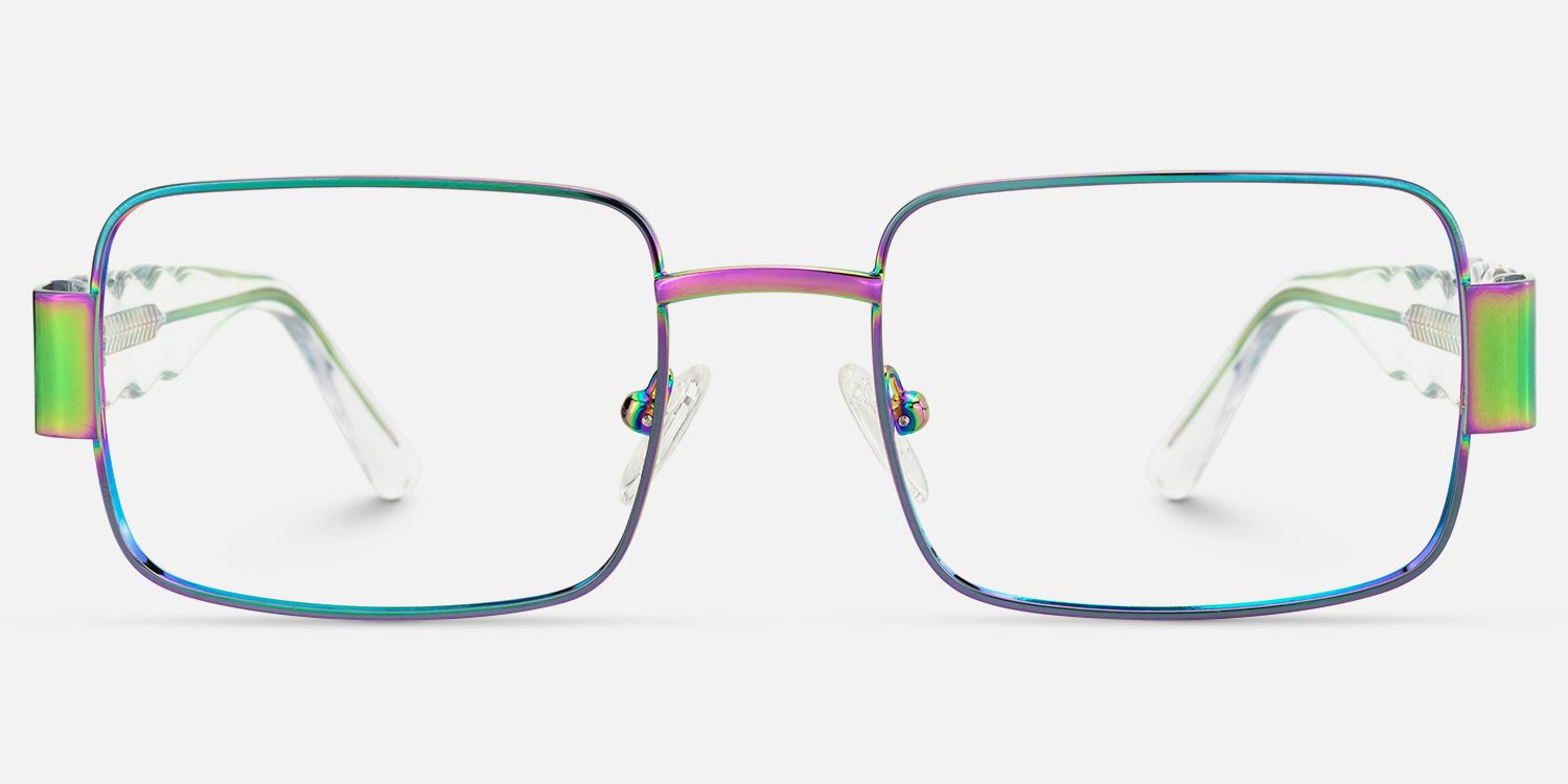 Odelya - Rectangle Multicolor Eyeglasses | Vooglam Angle View