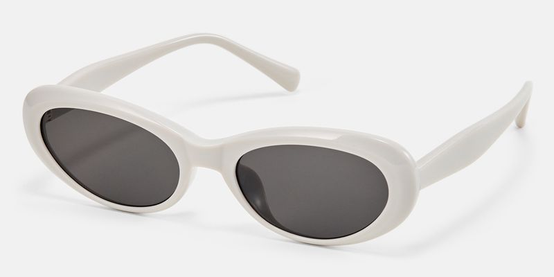Phantom - Oval White Sunglasses