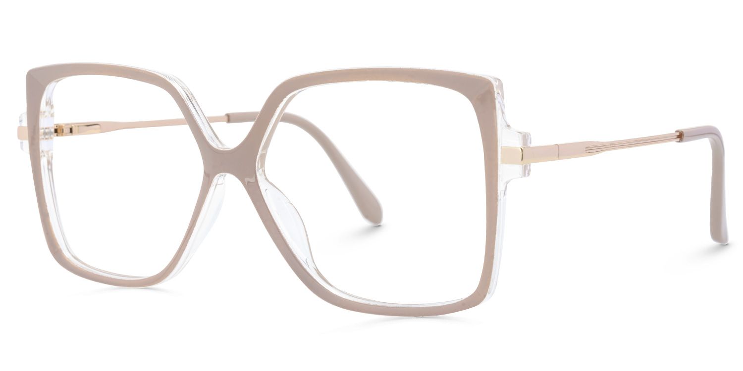 Faisal - Square Pink Eyeglasses | Vooglam Front View