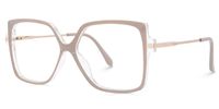 Faisal - Square Pink Eyeglasses | Vooglam Front View