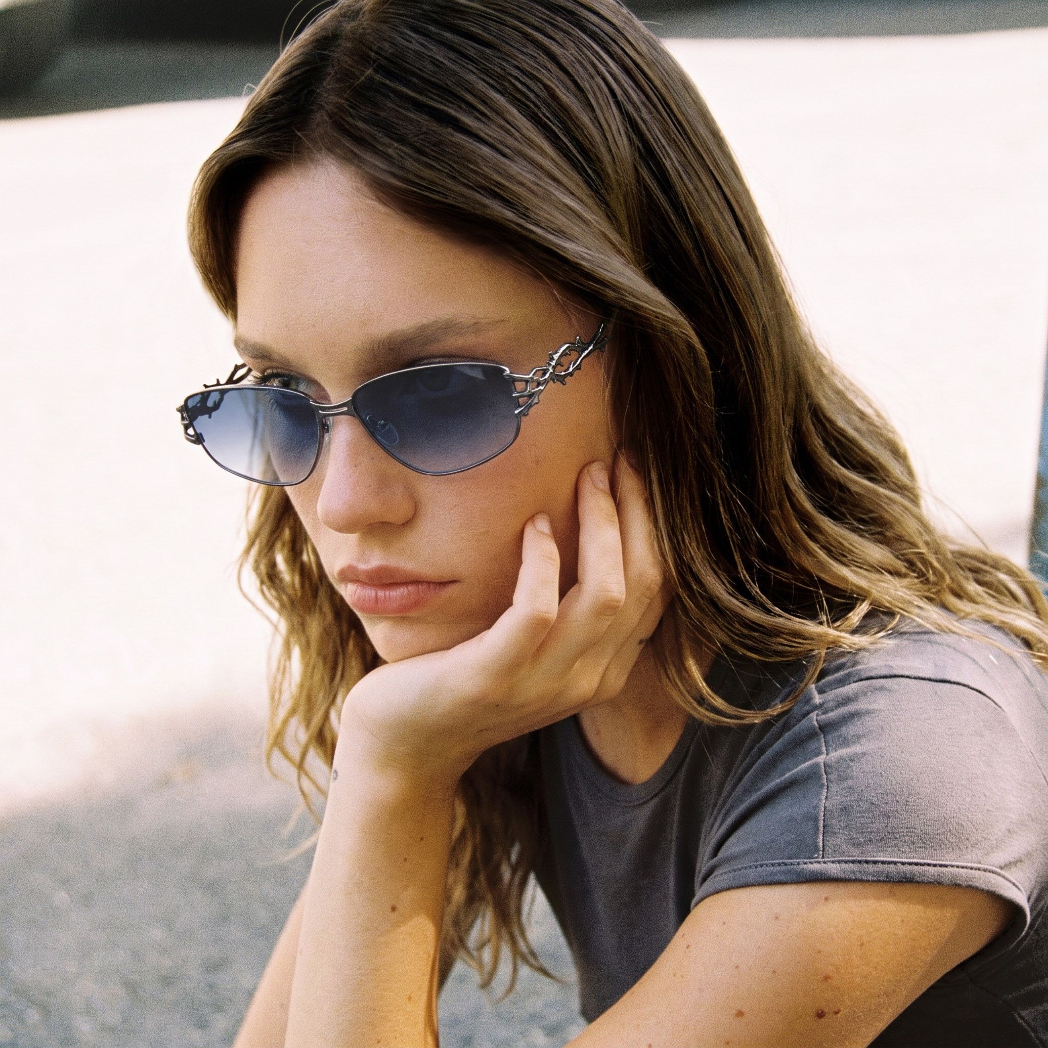Vooglam Street Style in Real Life: Spine - Silver Thorn Geometric Sunglasses by Vooglam