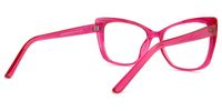 Raquel - Bold Hot Pink Square Frame Glasses | Vooglam Side View
