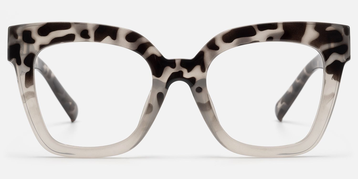 Naila - Stylish Square Tortoise Gray Eyeglasses | Vooglam Angle View