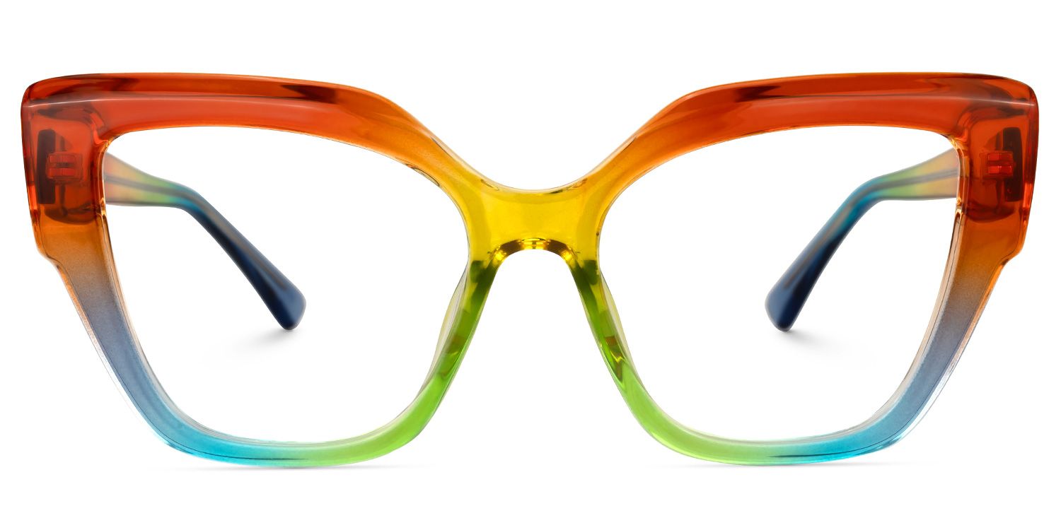 Celaya - Rectangle Multicolor Eyeglasses | Vooglam Angle View