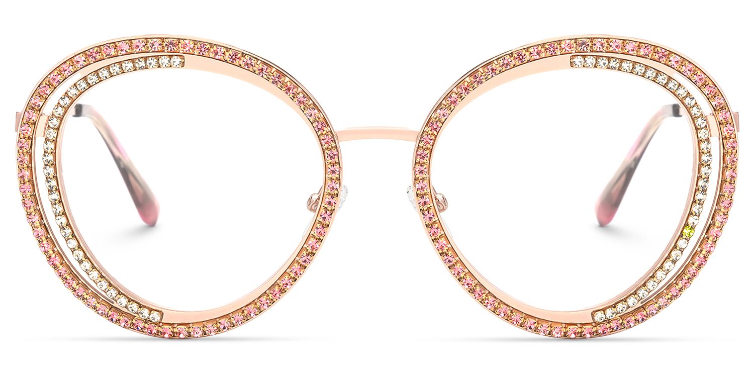 Hafiz - Round Pink Eyeglasses | Vooglam Angle View