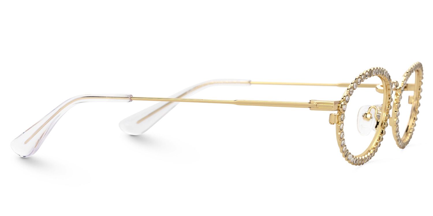 Fergie - Oval Gold Eyeglasses by Vooglam - Product View 4
