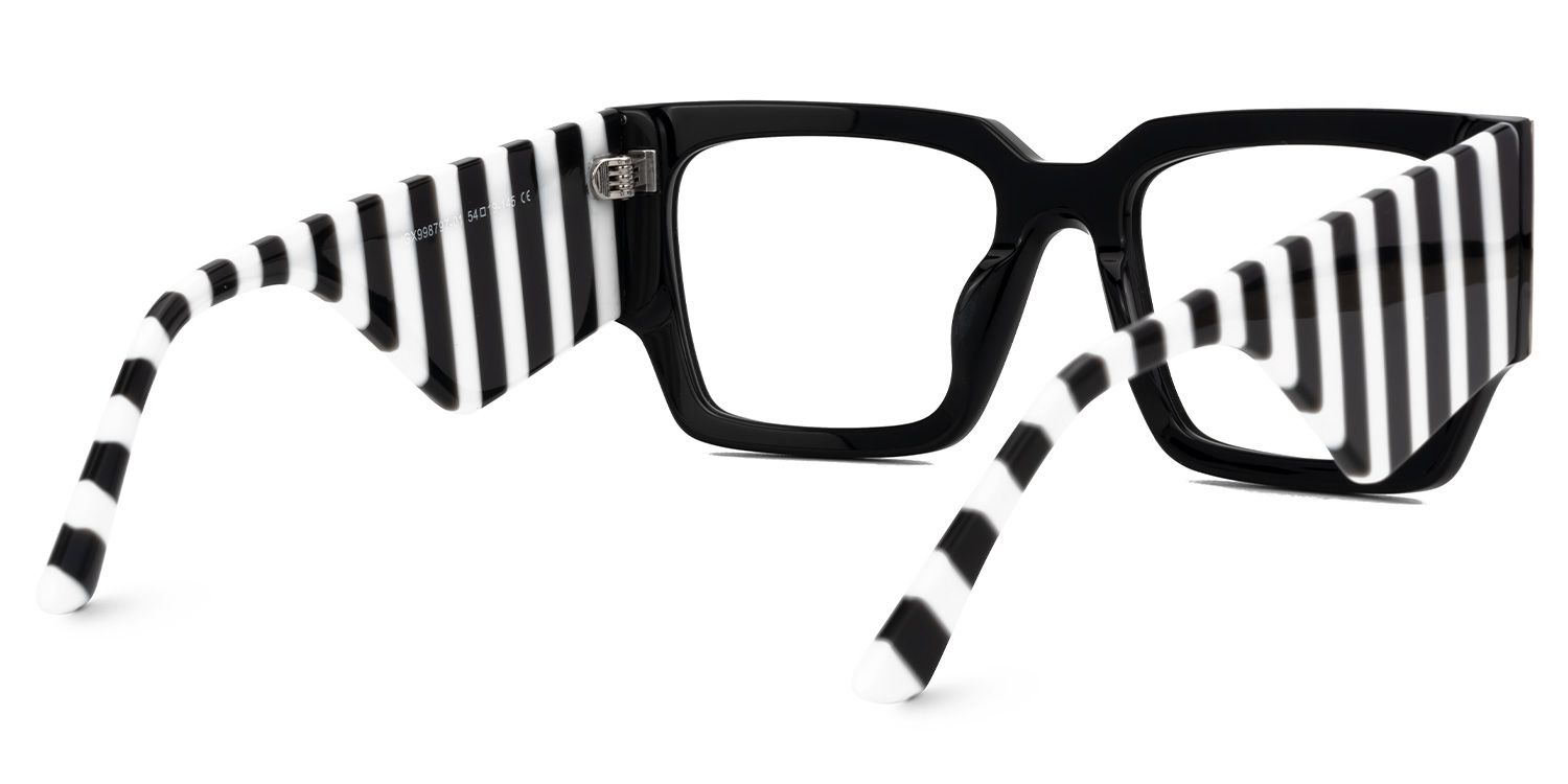 Fantasia - Rectangle Black Eyeglasses | Vooglam Side View