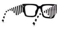 Fantasia - Rectangle Black Eyeglasses | Vooglam Side View