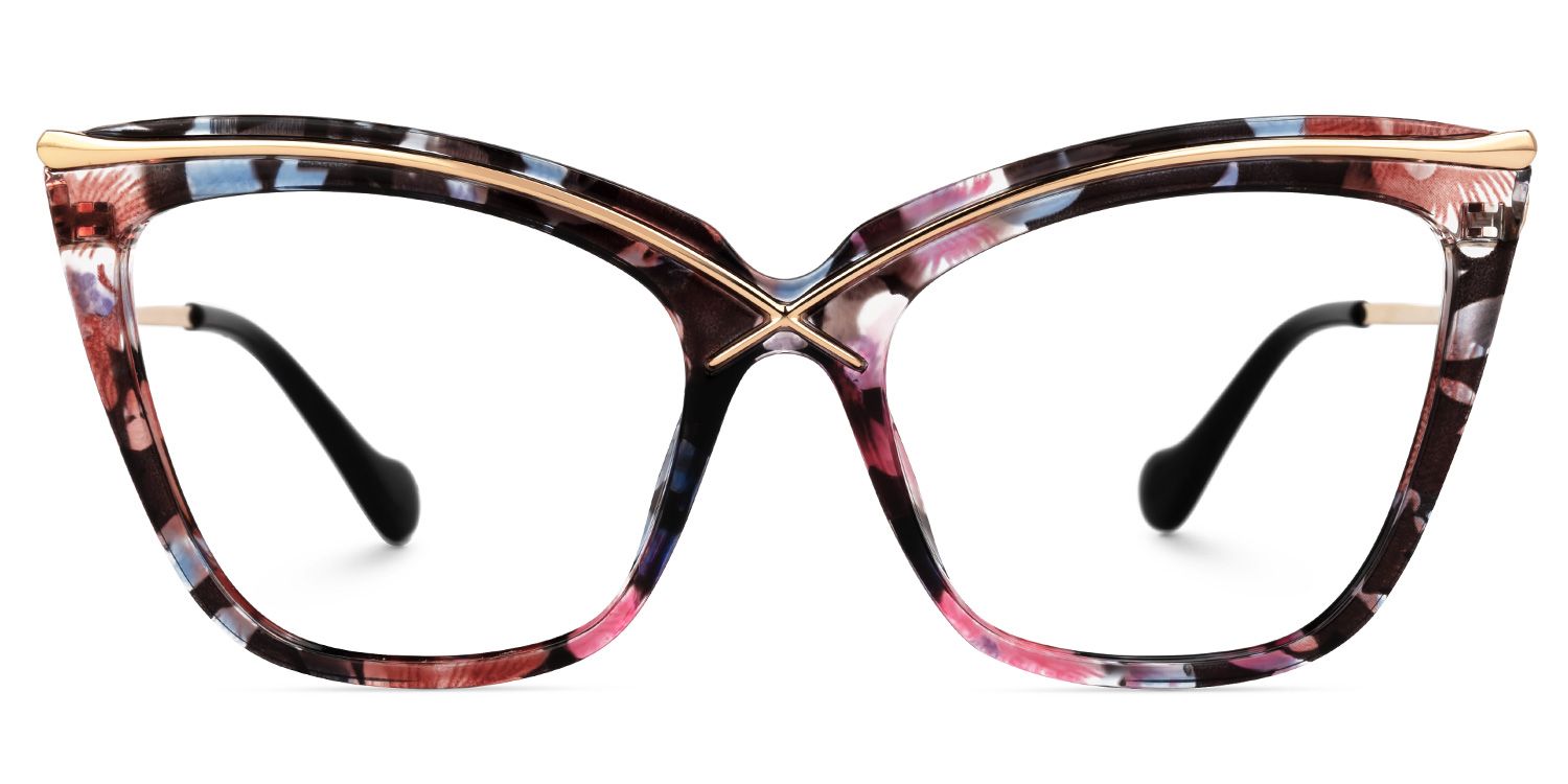 Janina - Elegant Frame Glasses with Bold Pattern | Vooglam Angle View