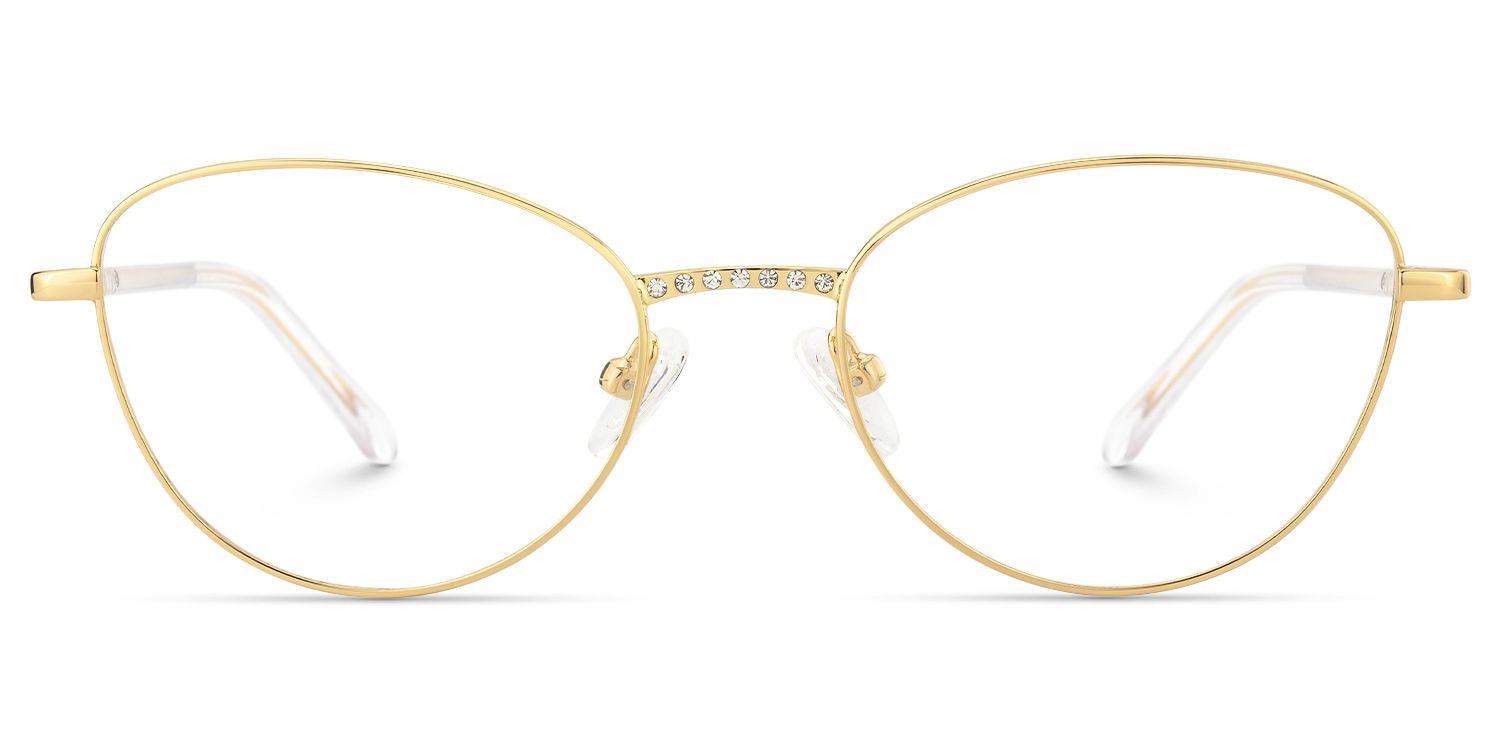 Starlette - Cat Eye Gold Eyeglasses | Vooglam Angle View